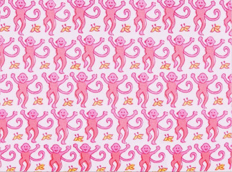 Pink Preppy Dancing Monkey Wallpaper