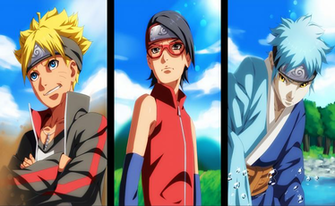 Naruto The Movie Boruto Uzumaki Sarada Uchiha Mitsuki Wallpaper