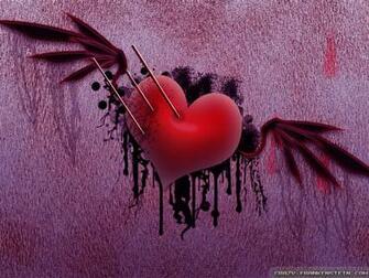 Purple Hearts With Wings Beautiful Red Heart