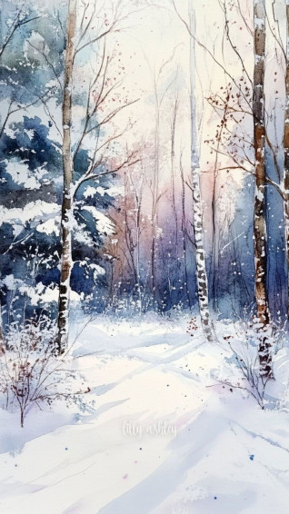 Snowy Forest Phone Wallpaper