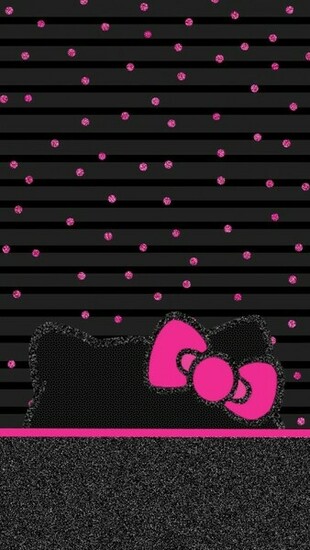 Wallpaper Hello Kitty Black Red And Pink Sanrio Friends