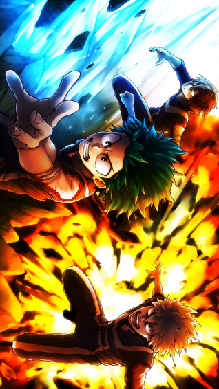 My Hero Academia Wallpaper Deku Todoroki Bakugou