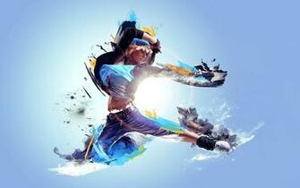 Blonde Abstract Girl Dancing HD Wallpaper