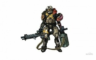 Halo Legend And Gatling Gun Wallpaper