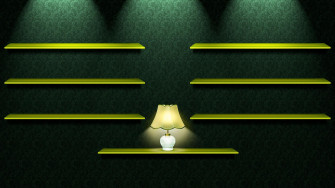 Wallpaper Green Lamp Texture Shelves