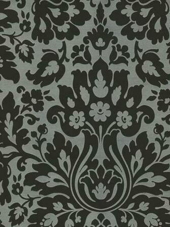 Grey Scroll Damask Wallpaper Traditional