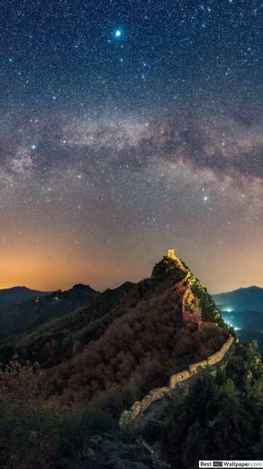 Starry Night At The Great Wall Of China HD Wallpaper