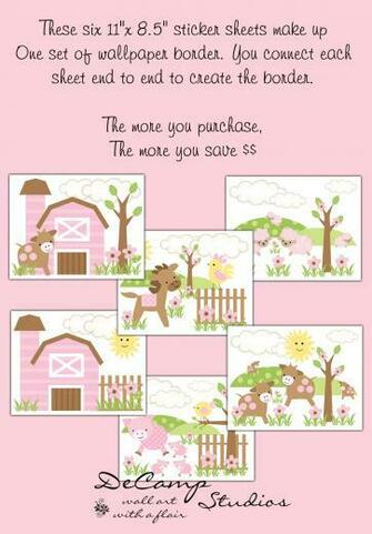 Wallpaper Border Wall Decals For Baby Girl Farm Nursery Or Children S