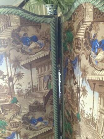 French Six Panel Wallpaper Screen At 1stdibs