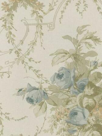 Interior Place Light Blue Verdant Floral Trail Wallpaper