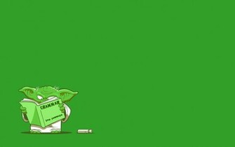 Funny Yoda Wallpaper Green Background
