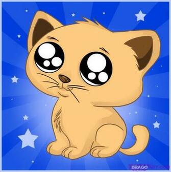 Draw An Anime Cartoon Kitty Step By Animals