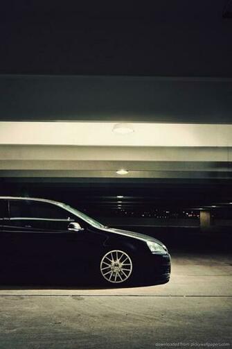 Volkswagen iPhone Wallpaper Black Golf Stance
