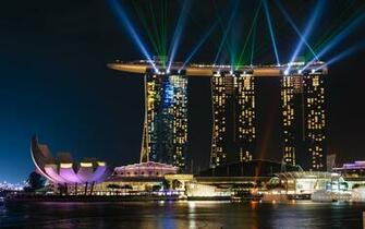 Marina Sands Bay Computer Wallpaper Desktop Background