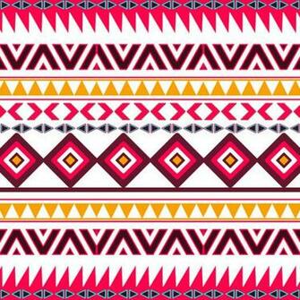 Bright Aztec Print Wallpaper Pink Orange Andes