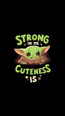 Baby Yoda Poster In Wallpaper Drawing