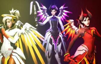 Wallpaper Mercy Angela Ziegler Imp Overwatch Daemon Horn Angel