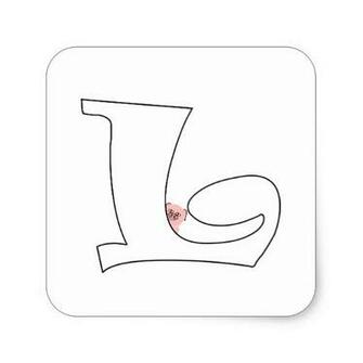 Monogram Pig Letter L Square Sticker