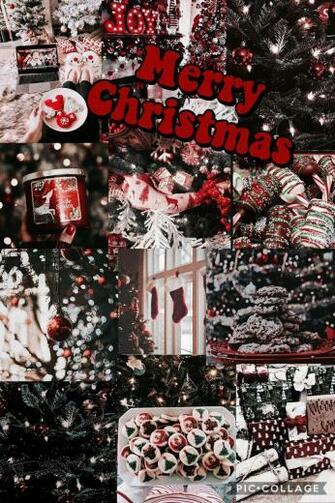 Red Aesthetic Christmas Wallpaper Top