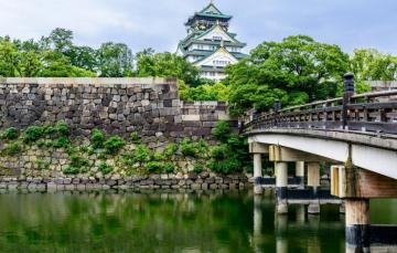 Wallpaper Nature Bridge Japan Castle Ditch Osaka Image For