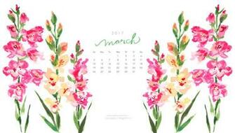 March Watercolor Desktop S Elegant Custom