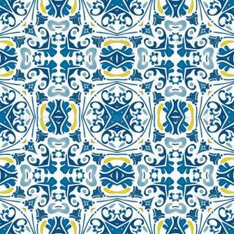 Square Tile Spanish Seamless Repetition Tiled Tiles Yellow White