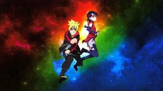 Boruto And Sarada Rainbow Space Wallpaper By Weissdrum