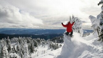 Wallpaper Snowboard Extreme Winter Descent Laptop