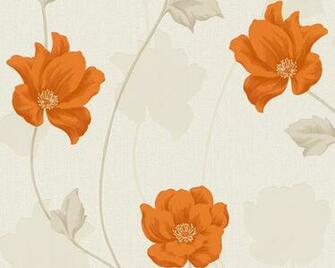 As Textured Vinyl Floral Wallpaper Terracotta Cream