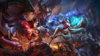 League Of Legends Champions Epic Clash Ashe Morgana Ahri Graves Darius