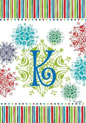 Monogram Background K Snowflake