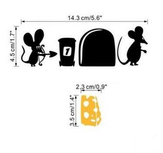 Amazon Set Black Mouse Hole Funny Switch Wall Stickers