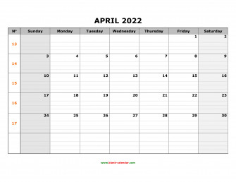 Printable April Calendar Wallpaper