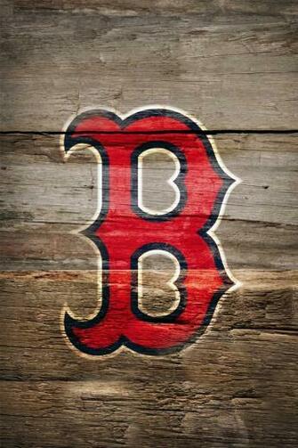 Boston Red Sox Logo On Wood iPhone 4s Wallpaper