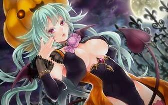 Sexy Girl Halloween Night Full Moon Wallpaper Widescreen