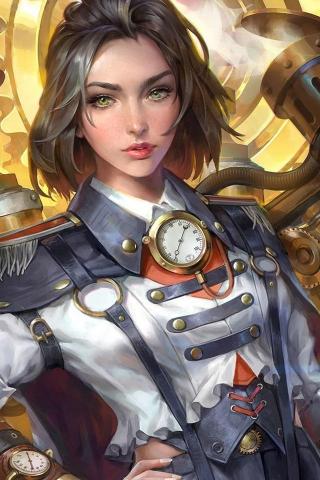 Steampunk Steam Engineer Short Hair Girl Art Picture
