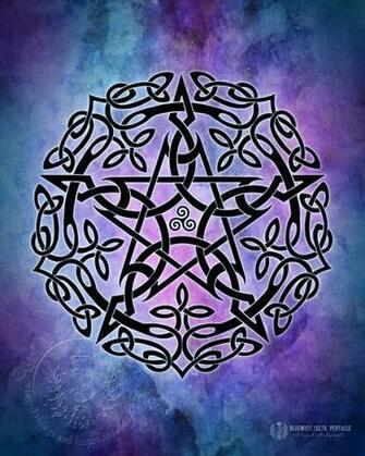 Wiccan Pentagram Wallpaper Blue Myst Celtic Pentacle