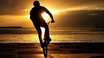 Bmx Jump At Sunset HD Wallpaper Sport Mountain Bike