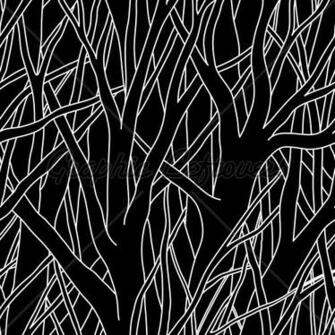 Trees Black Seamless Vector Wallpaper Gl Stock Image