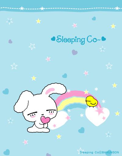 Sleeping Co Kawaii Bunny Rainbow iPhone Wallpaper