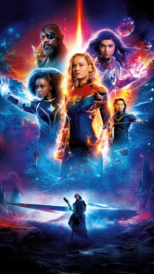 The Marvels Movie Cast Character Poster 4k Wallpaper iPhone