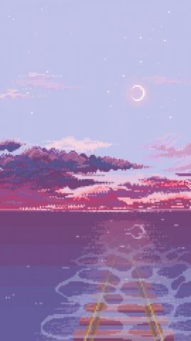Studio Ghibli Pixel Art On Landscape