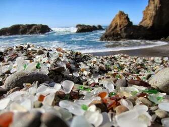 Glassy Beach Photo Country Flag Wallpaper