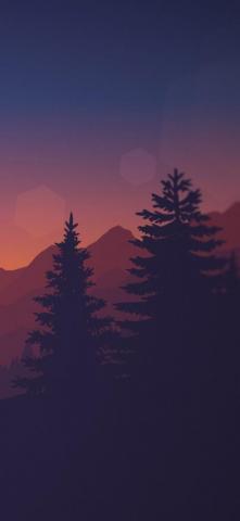 Pine Tree Silhouette Minimal Google Pixel HD Wallpaper