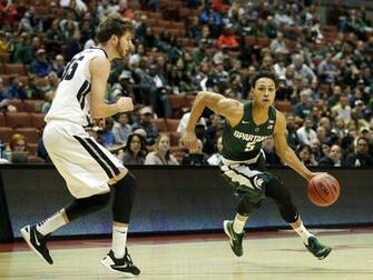 Michigan State Guard Bryn Forbes Right Dribbles As