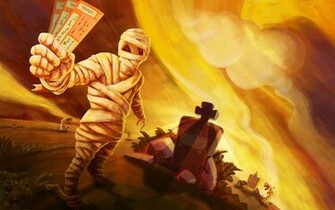 Mummy With Tickets Wallpaper