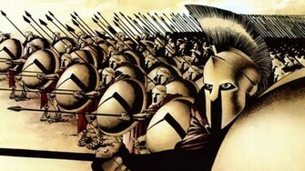 Spartans The Sparta War Shields Spears Helmets Drawing