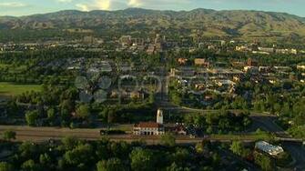 Video Aerial Boise Depot With Downtown In Background