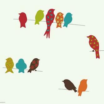 Bistro Bird On A Wire Wallpaper Contemporary