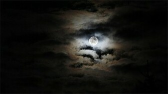 Cloudy Dark Cool Moon Wallpaper